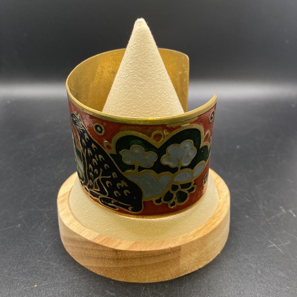 Enameled Brass Cuff Bracelet - Picture 2 of 9